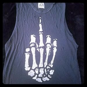 UNIF unisex skeleton hand (expletive) tank top